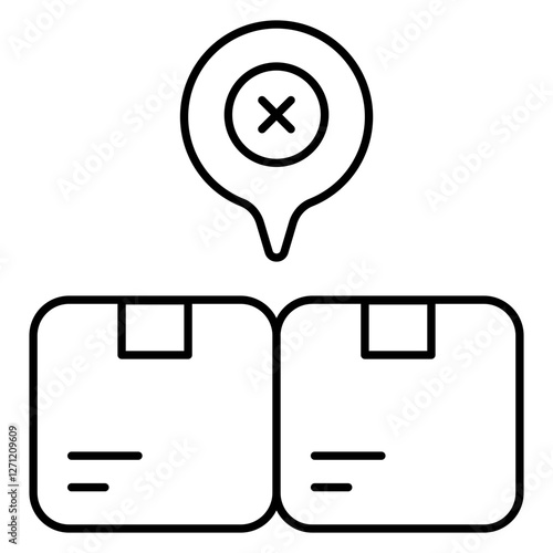 Modern design icon of wrong parcel location