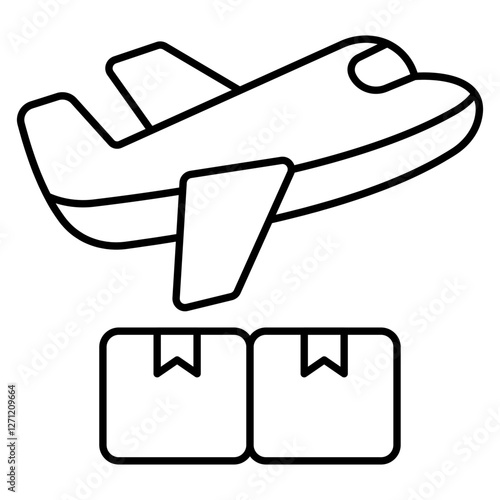 Unique design icon of air cargo