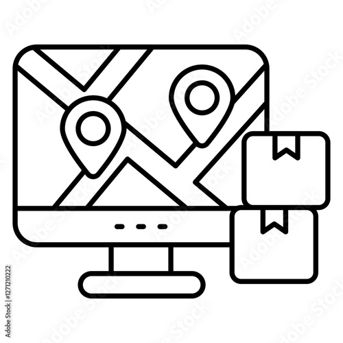 Perfect design icon of online parcel location