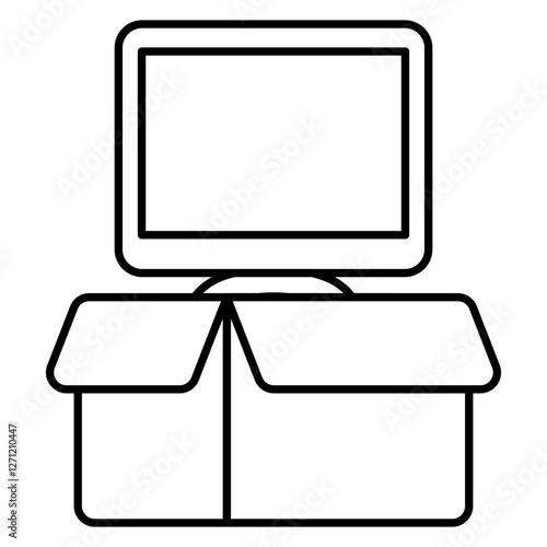 Conceptual flat design icon of lcd parcel