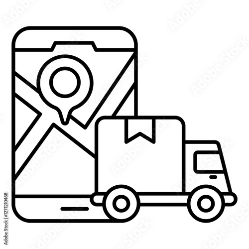 Perfect design icon of mobile cargo location