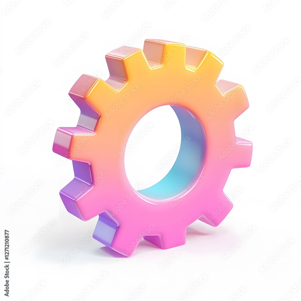 Creative gear design digital studio 3d render colorful environment close-up view innovation concept Creative gear design digital studio 3d render colorful environment close-up view innovation concept