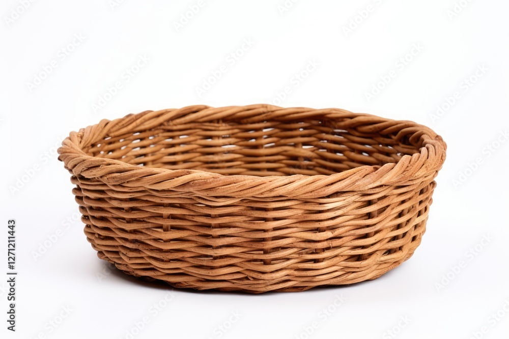 White background with isolated wicker basket White background with isolated wicker basket