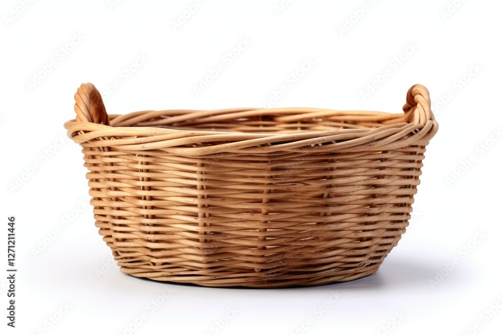 Fototapeta premium White background with isolated wicker basket