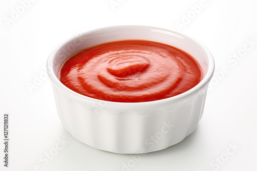 Wallpaper Mural White bowl holds isolated ketchup tomato condiment Torontodigital.ca