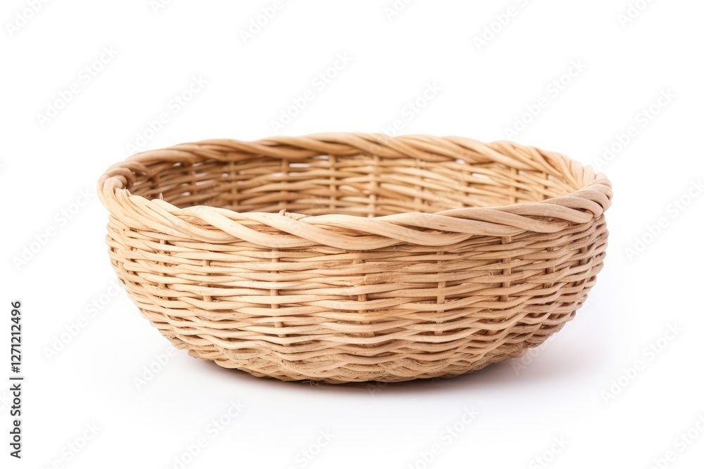 White isolated wicker basket White isolated wicker basket