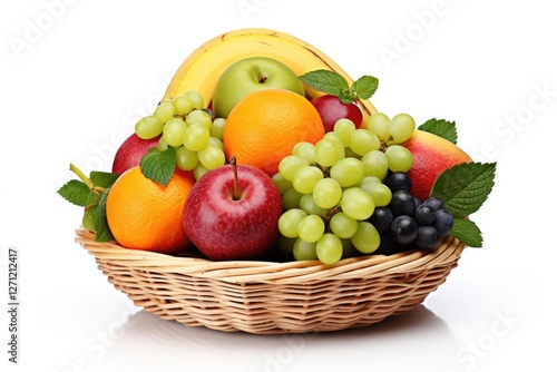 White isolated fruit basket