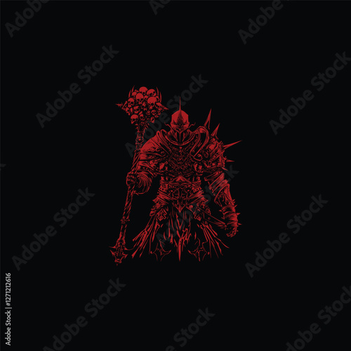 mighty executioner design vector template illustration