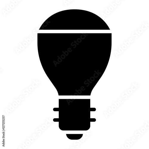 Compact fluorescent light bulb glyph icon for energy conscious illumination