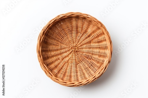 Wallpaper Mural Wicker basket empty on white background viewed from above Torontodigital.ca