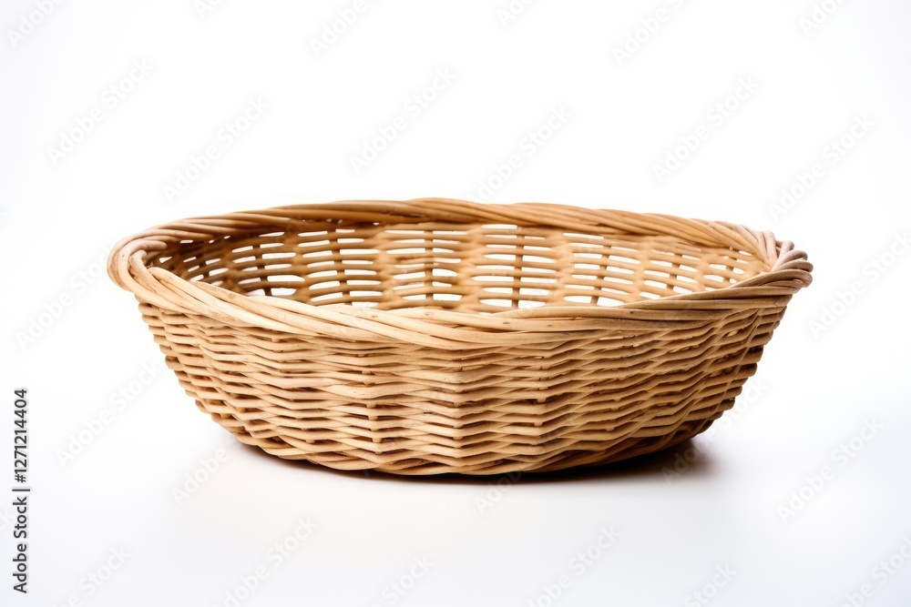 Wicker basket on blank surface Wicker basket on blank surface