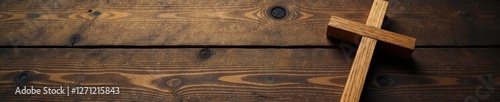 Wallpaper Mural Wooden Christian cross on a wooden background, earthy feel, wooden background Torontodigital.ca