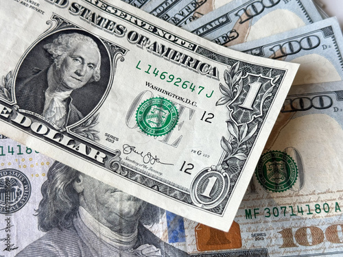 Dolar, amerykańskie banknoty, amerykańska waluta, gotówka. Dollar, American banknotes, American currency, cash. 