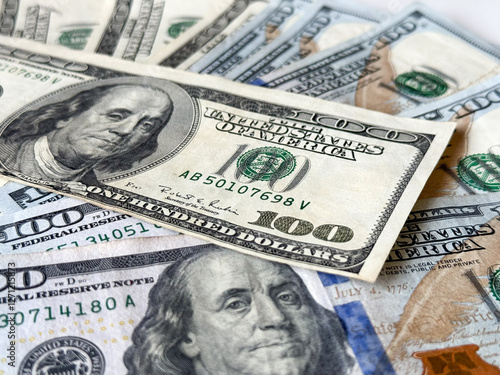 Dolar, amerykańskie banknoty, amerykańska waluta, gotówka. Dollar, American banknotes, American currency, cash. 