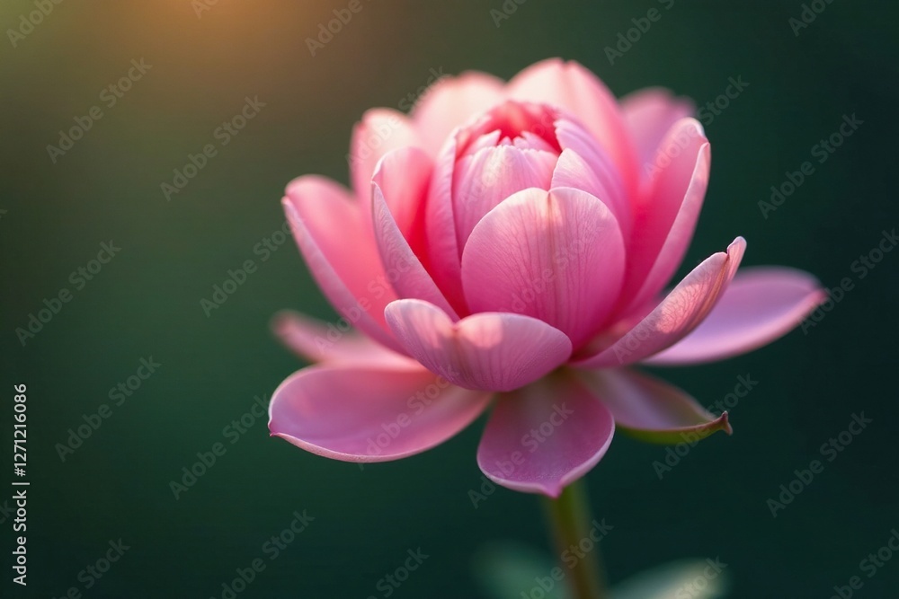 Delicate pink petals unfolding from a single stem, scent, blossoms Delicate pink petals unfolding from a single stem, scent, blossoms