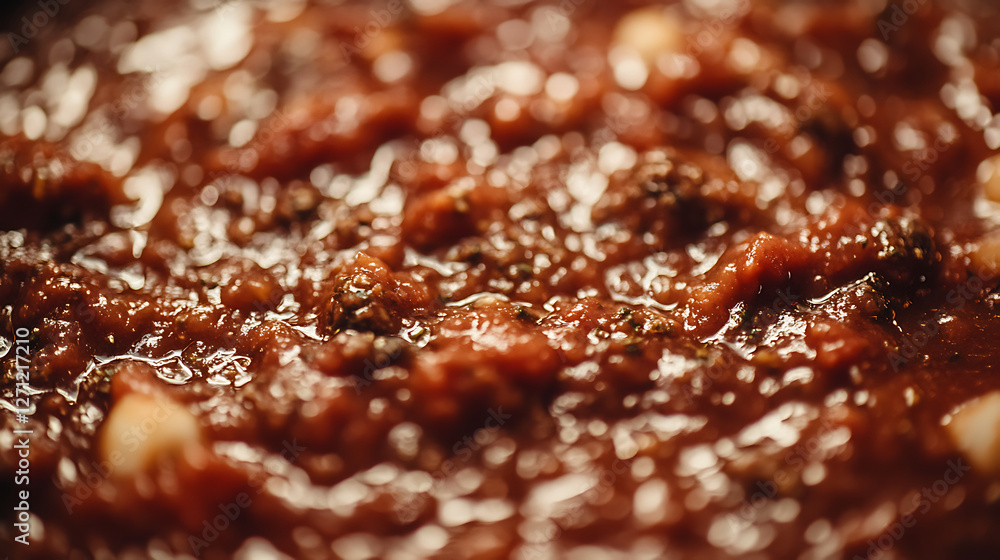 Close Up of Rich Red Tomato Sauce with Spices Close Up of Rich Red Tomato Sauce with Spices