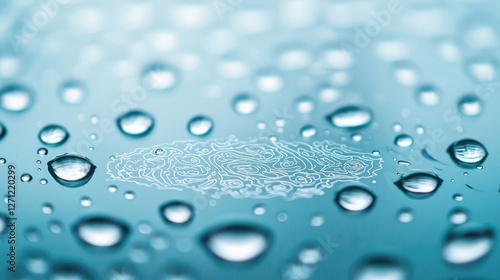 Wallpaper Mural Acid rain climate change concept. Close-up of water droplets on a smooth surface, creating an artistic, tranquil effect. Torontodigital.ca