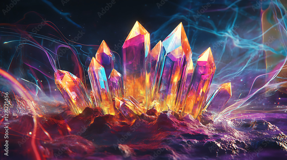 crystal chunks exposed to light produce sparkling rainbow colors crystal chunks exposed to light produce sparkling rainbow colors