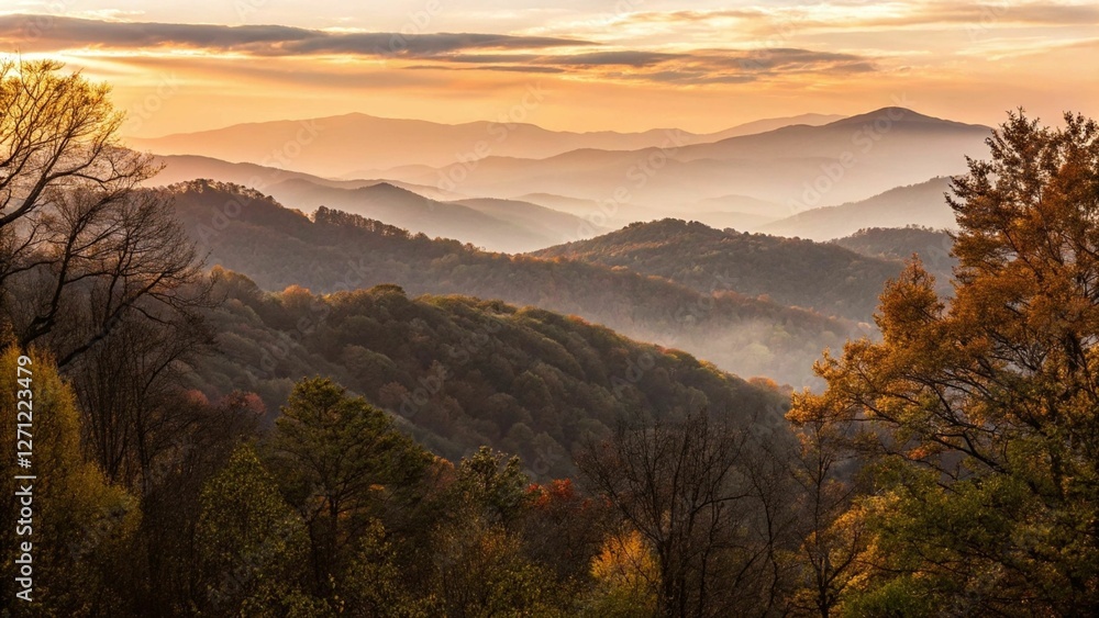Sunrise over layers of ridges of the Blue Ridge Mountains. Taken along the Blue Ridge Parkway in North Carolina
Sunrise over layers of ridges of the Blue Ridge Mountains. Taken along the Blue Ridge Parkway in North Carolina