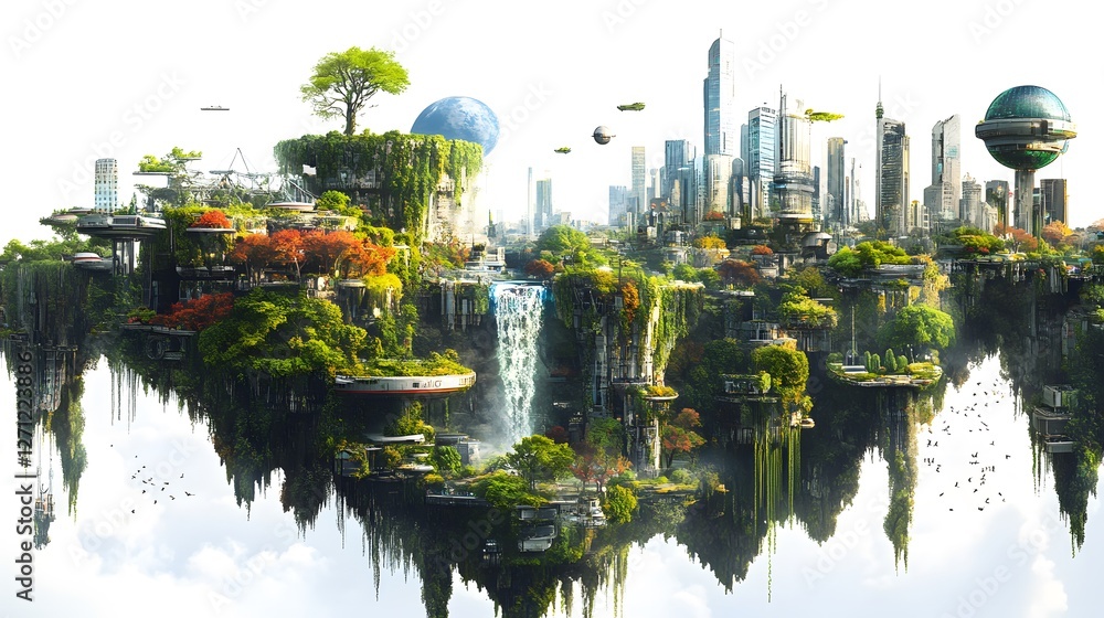 Fototapeta premium Futuristic Colorful Fantasy Landscape