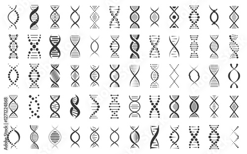 Set of dna icons. DNA icons collection