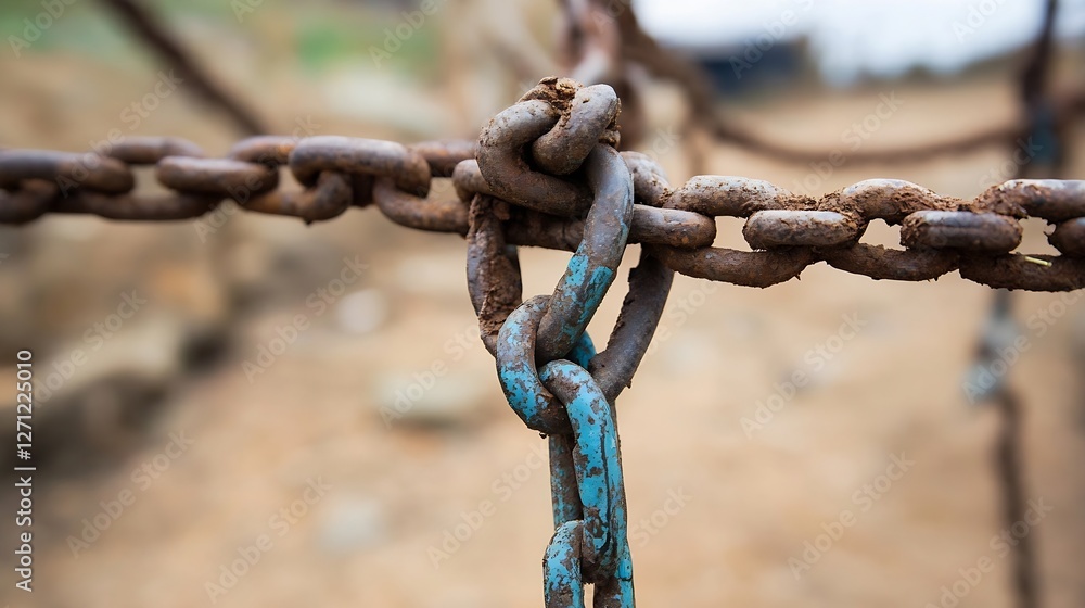 Rusty chains intertwined representing the themes of bondage and the struggle for freedom and hope : Generative AI Rusty chains intertwined representing the themes of bondage and the struggle for freedom and hope : Generative AI