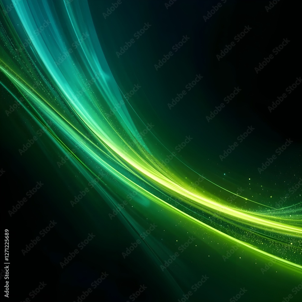 Fototapeta premium 黒濃い青緑エメラルド ガソリン ティール ライム イエロー ホワイトの抽象的な背景。カラーグラデーションオンブルブレンド。ラインストライプ。明るい光フラッシュグローグリッターネオンメタリック。ノイズグレインメッシュ