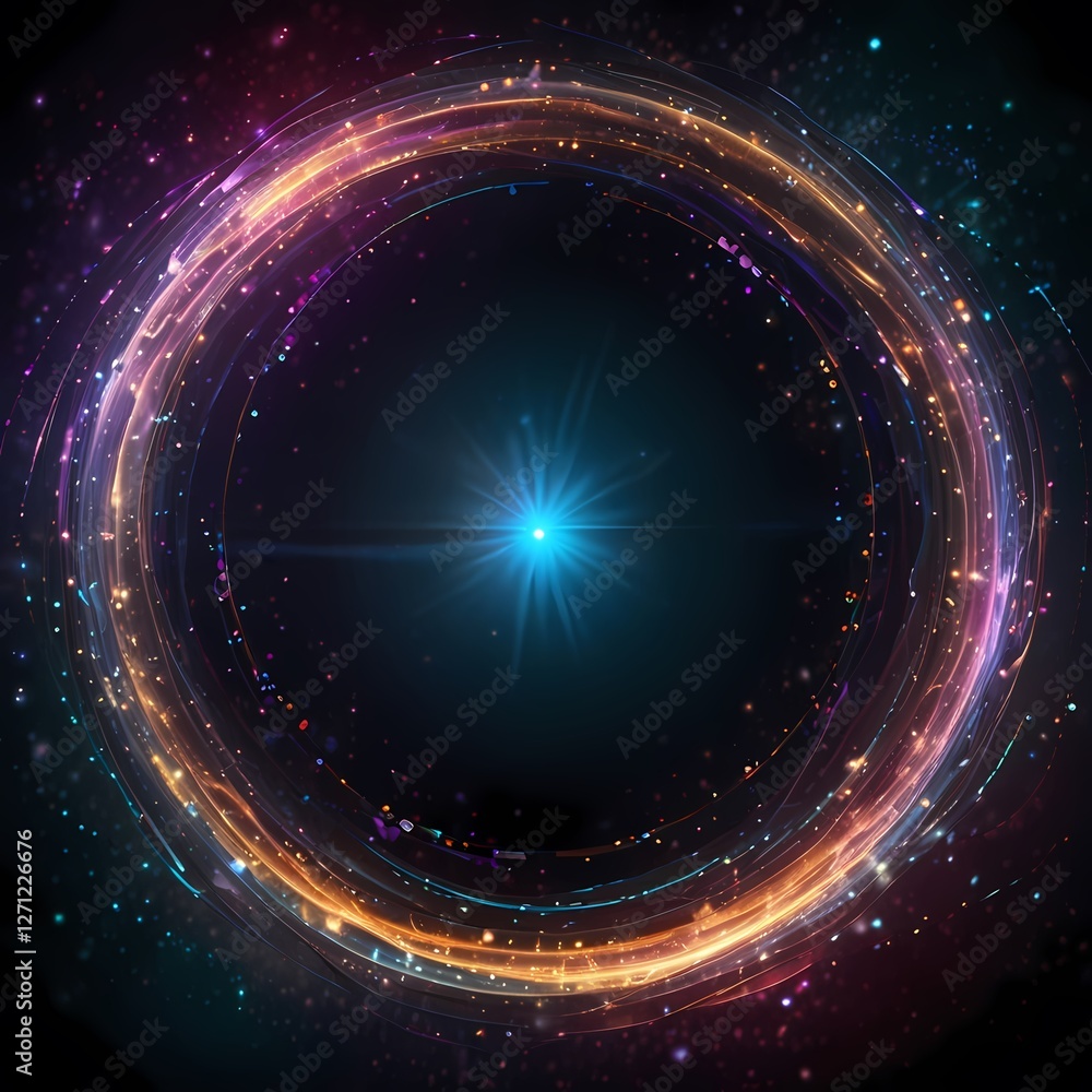 Obraz premium Abstract blue light background with stars and glowing energy in a cosmic design