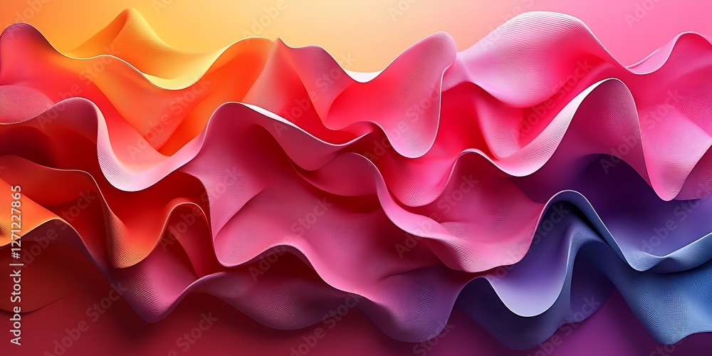 Fototapeta premium Abstract colorful wavy folds