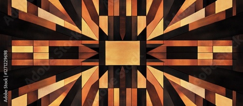 Wallpaper Mural Geometric Wooden Pattern with Earth Tones Creates an Optical Illusion Torontodigital.ca