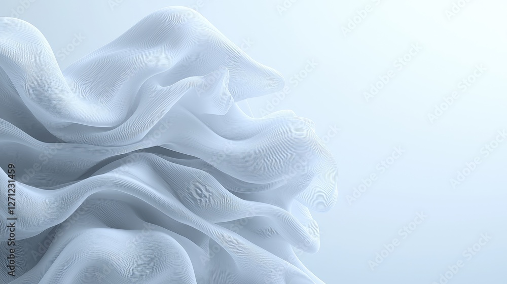 Obraz premium Abstract draped white fabric, smooth folds. Possible use for fashion or textile design