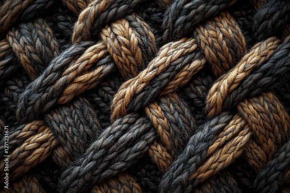 Textured Knitted Wool Background in Warm Tones and Patterns Textured Knitted Wool Background in Warm Tones and Patterns