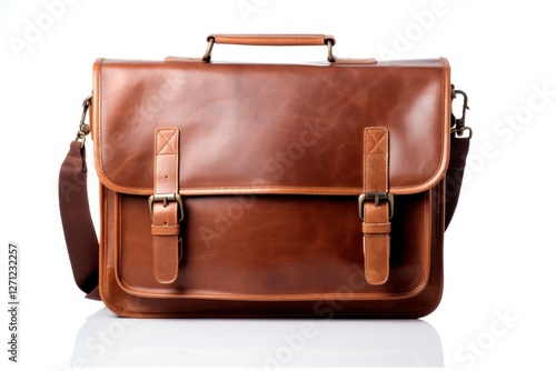 Wallpaper Mural A Stylish brown leather bag briefcase handbag white background. Torontodigital.ca