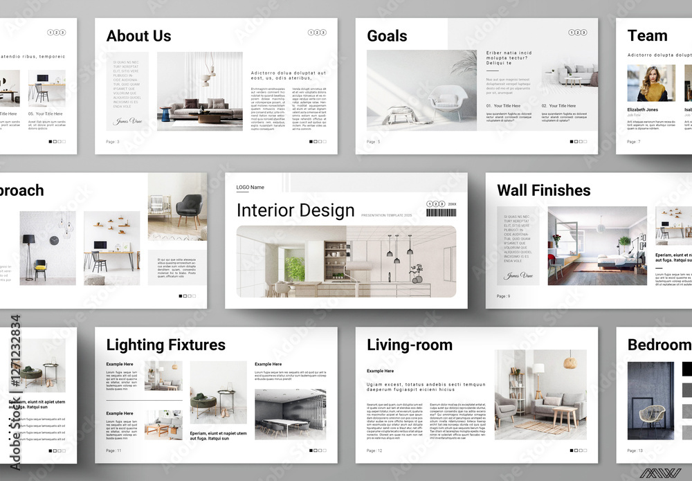 Interior Design Presentation Template Stock Template | Adobe Stock