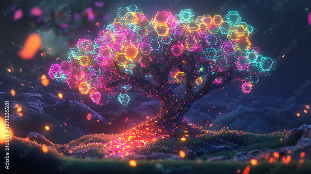 tree with colorful leaf animation tree with colorful leaf animation