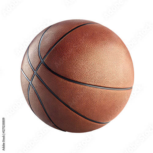 A textured basketball, isolated on a transparent background photo