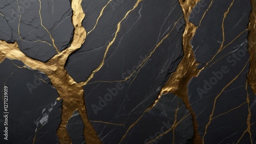 Marmer texture backgrounds with black marble and gold pattern

