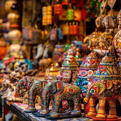 Wallpaper Mural Colorful Indian crafts on display for sale in india.  Torontodigital.ca