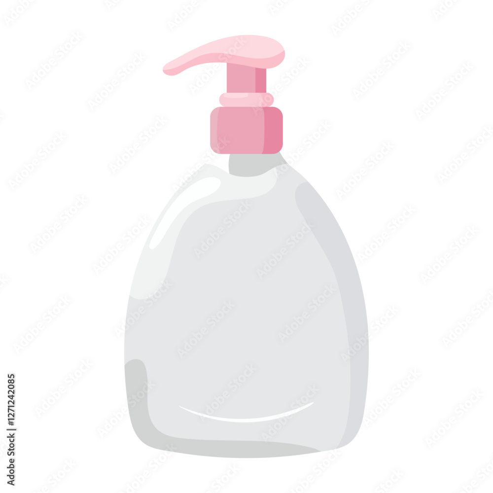 Soap dispenser icon. Transparent bottle with pump for liquid soap. Hygiene product for washing hands and personal care. Soap dispenser icon. Transparent bottle with pump for liquid soap. Hygiene product for washing hands and personal care.