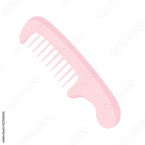 Haircare icon. Plastic comb for hair styling and grooming. Used for detangling and smooth hair.
