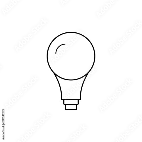 light bulb outline icon vector drawing electric bulb isolated 