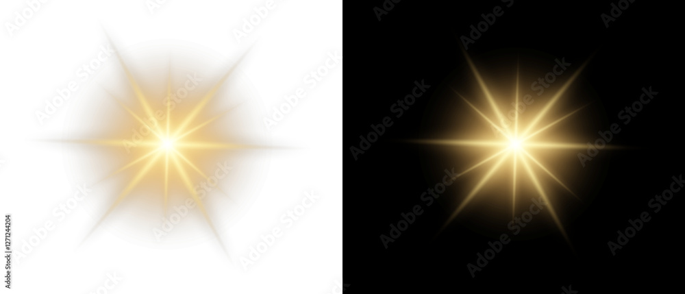 Png gold star light, sparkle. Yellow light effect. Shining light with yellow gold color. Png spotlight spark.Vector transparent sunlight special lens flare light effect Png gold star light, sparkle. Yellow light effect. Shining light with yellow gold color. Png spotlight spark.Vector transparent sunlight special lens flare light effect