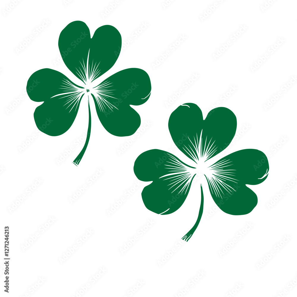 Flat shamrock icons vector set Flat shamrock icons vector set