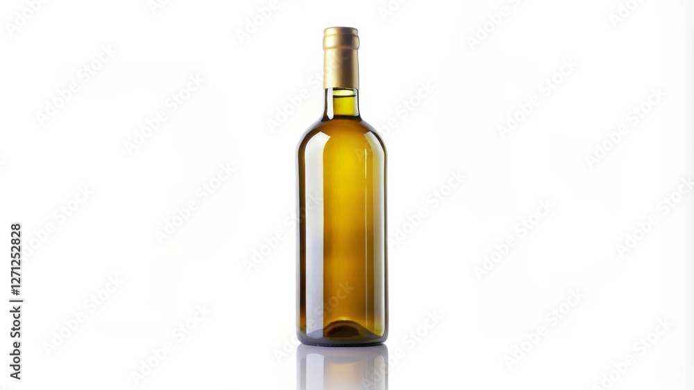 White Wine Bottle on White Background White Wine Bottle on White Background