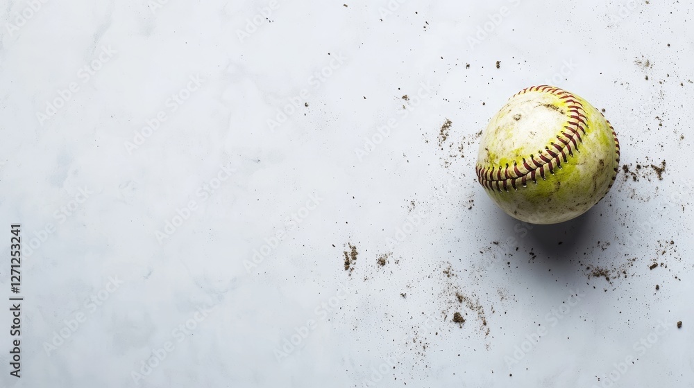 custom made wallpaper toronto digitalSoftball with Dirt Particles on a White Background Top View Mockup
