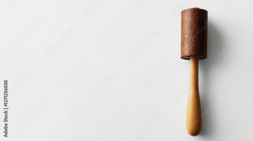 Obraz premium Stamp Roller on White Surface with Creative Space for Custom Design