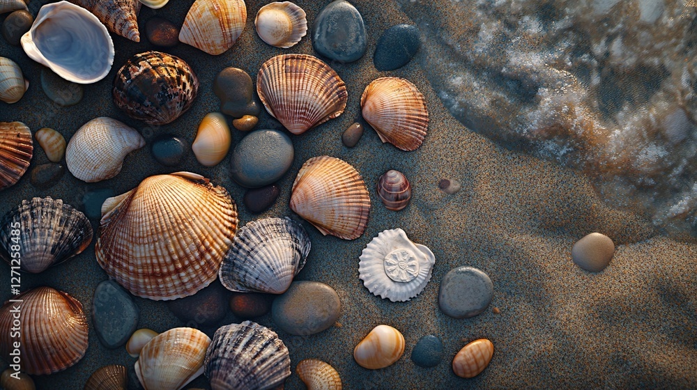 Fototapeta premium sea shells background
