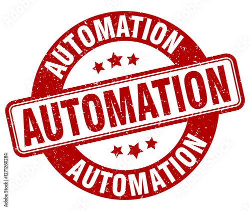 automation stamp. automation label. round grunge sign