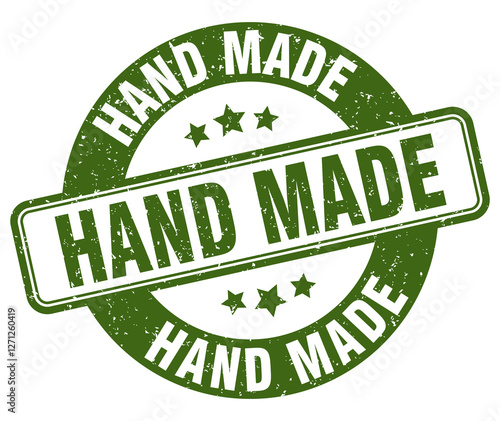 hand made stamp. hand made label. round grunge sign