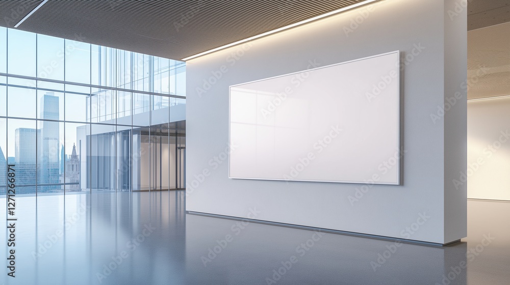 Modern Whiteboard in Minimalist Interior Space Modern Whiteboard in Minimalist Interior Space